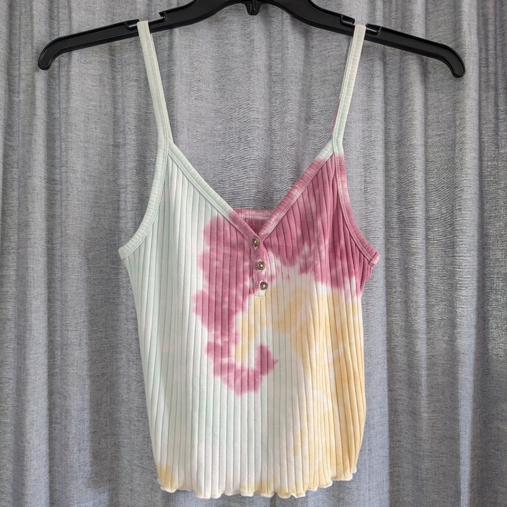 American Eagle Tank Top Women's S Sleeveless Spiral Tie Dye Boho Festival Summer